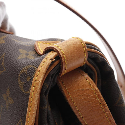 Louis Vuitton Saumur, Brown, "CANVAS, LEATHER", shoulder