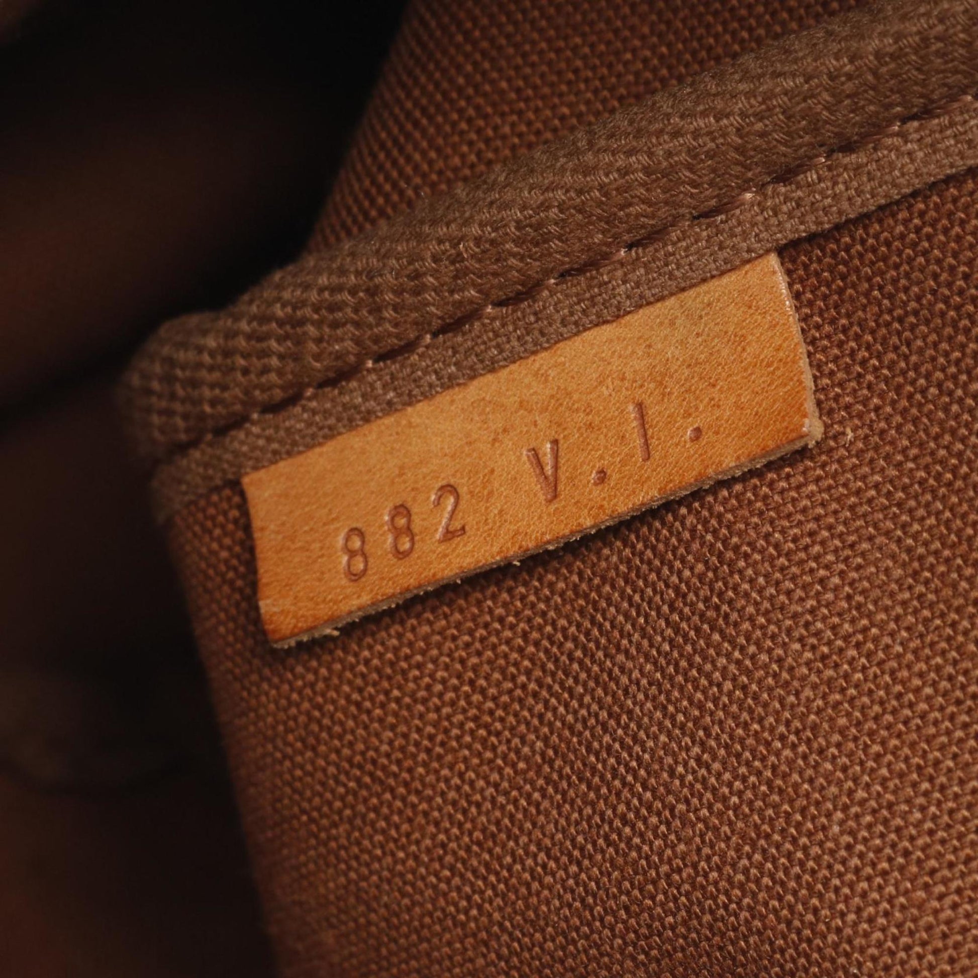 Louis Vuitton Saumur, Brown, "CANVAS, LEATHER", shoulder