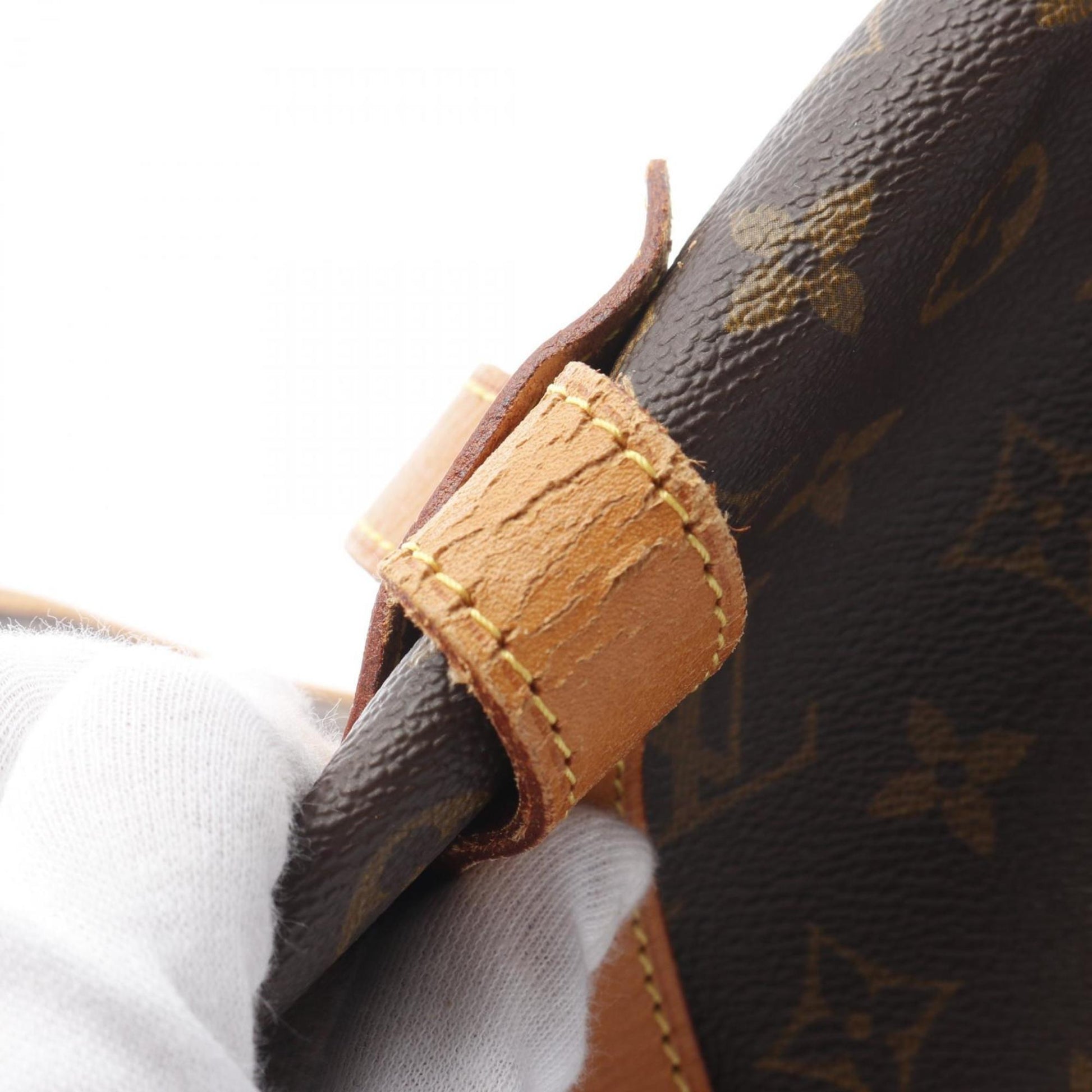 Louis Vuitton Saumur, Brown, "CANVAS, LEATHER", shoulder