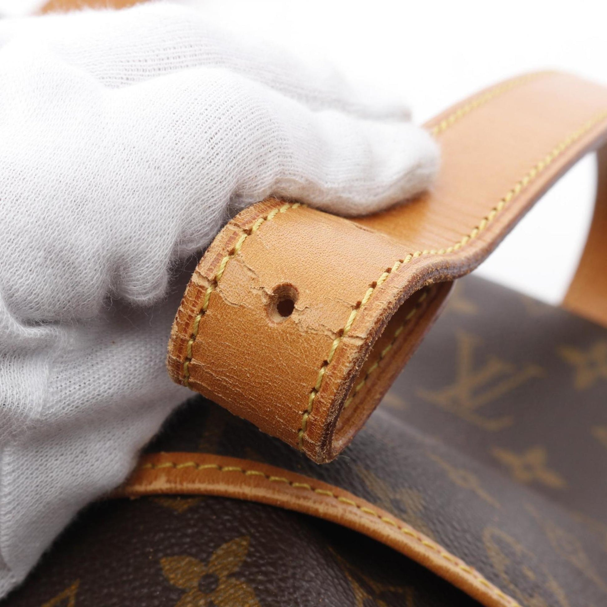 Louis Vuitton Saumur, Brown, "CANVAS, LEATHER", shoulder