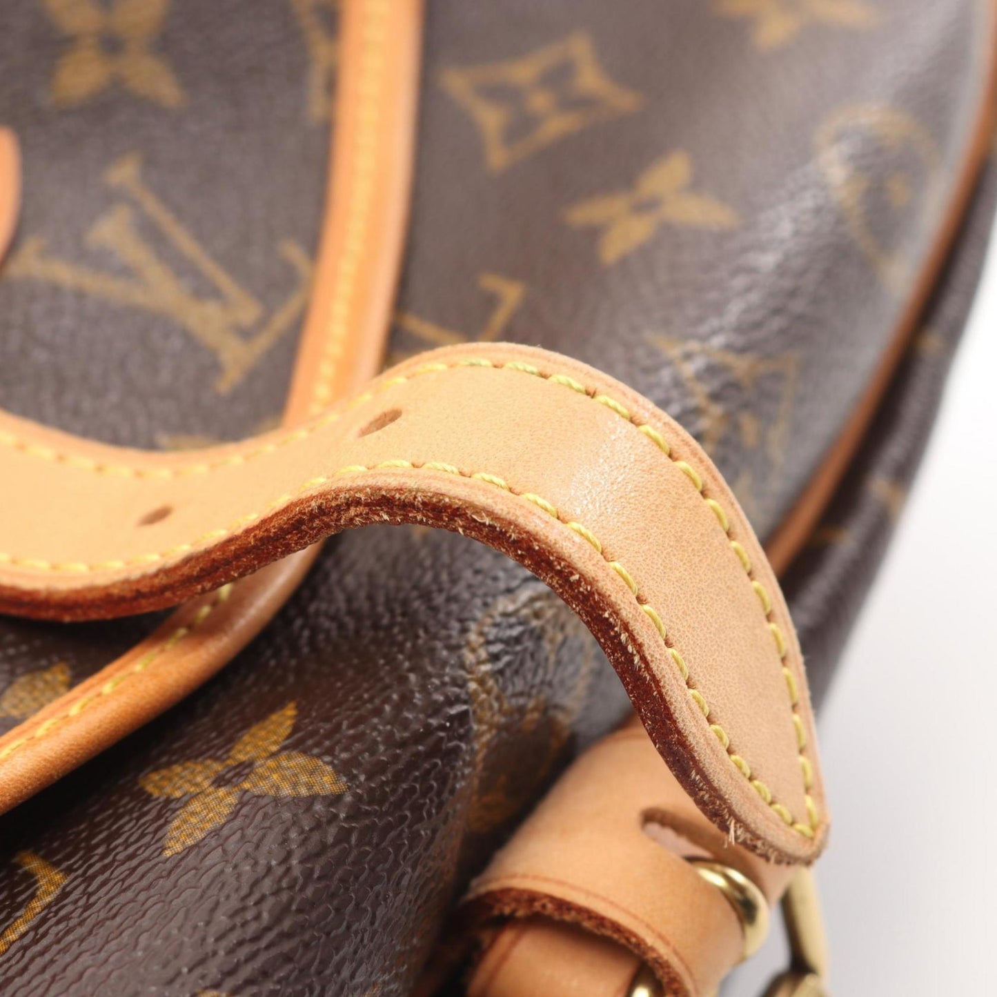 Louis Vuitton Saumur 30, Brown, "CANVAS, LEATHER", shoulder