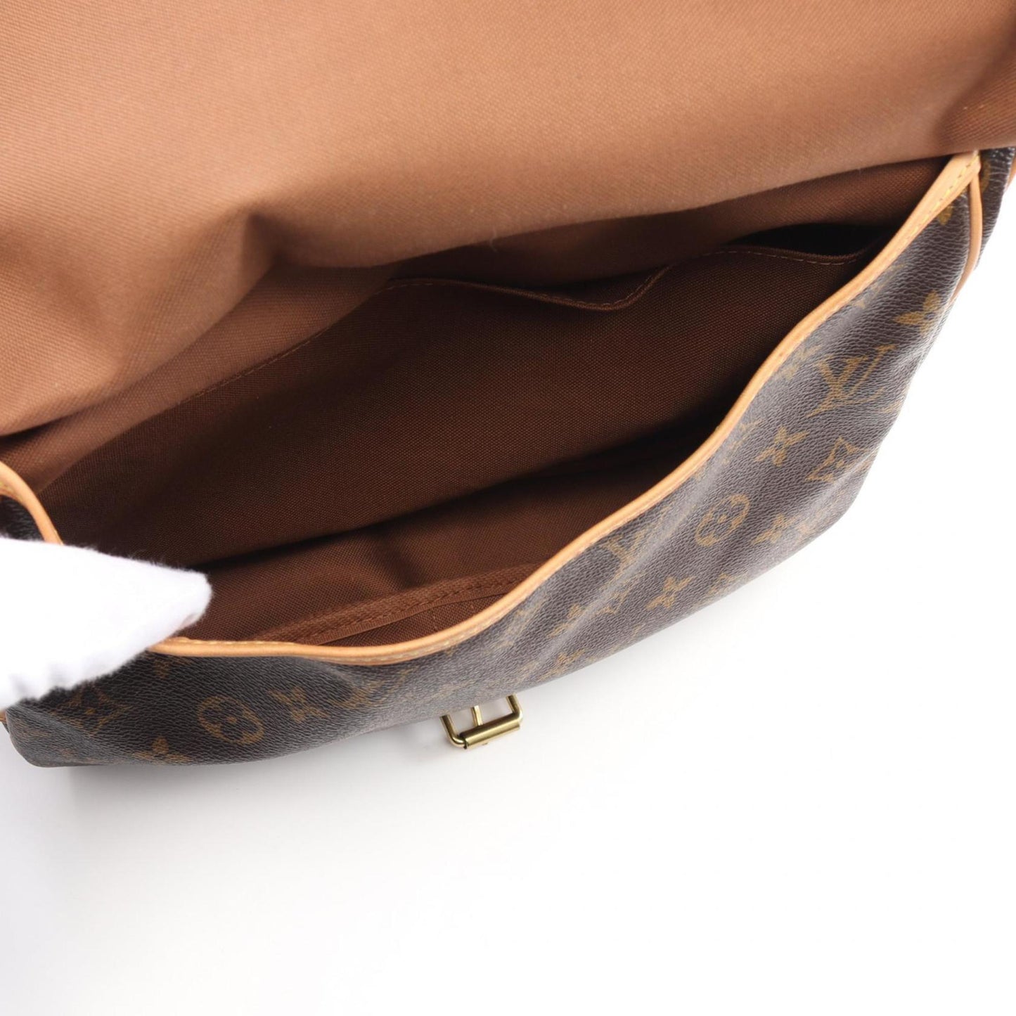 Louis Vuitton Saumur 30, Brown, "CANVAS, LEATHER", shoulder