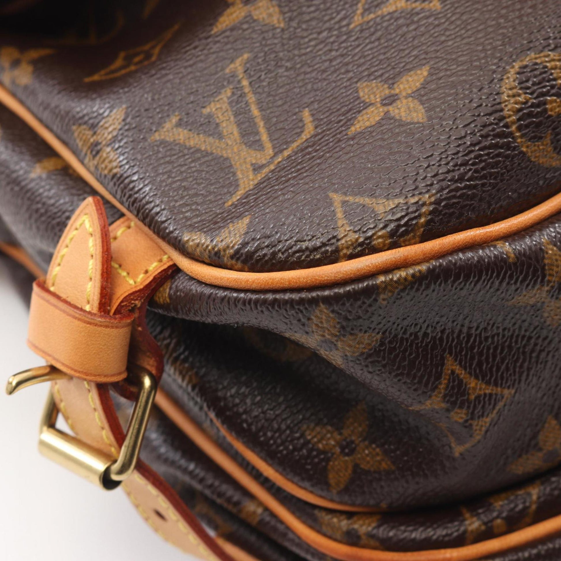 Louis Vuitton Saumur 30, Brown, "CANVAS, LEATHER", shoulder