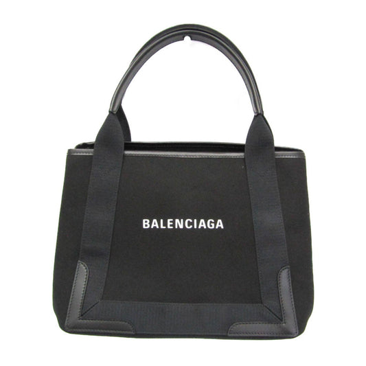 Balenciaga Navy, Black, "CANVAS, LEATHER", tote