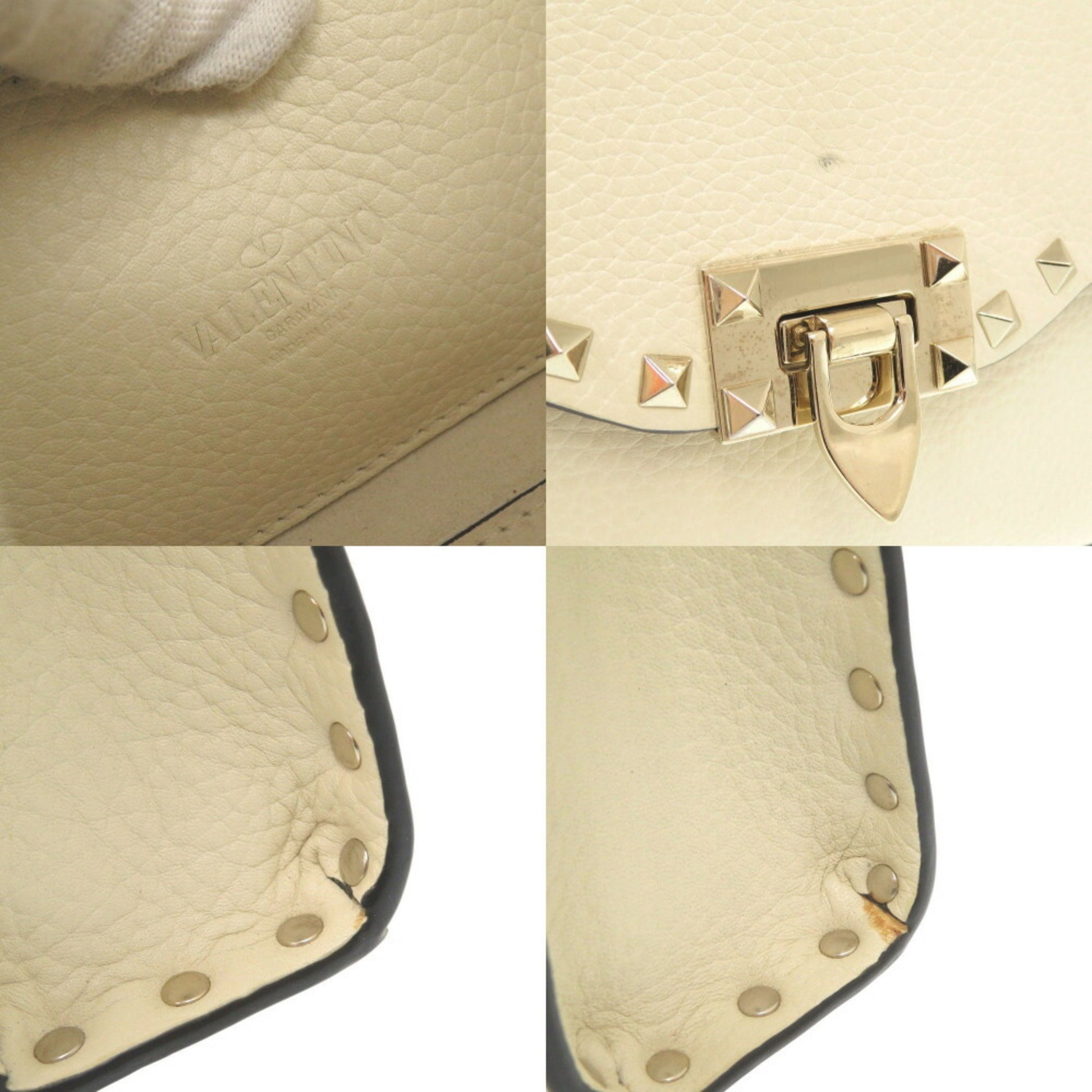 Valentino Garavani Rockstud, Beige, Leather, shoulder