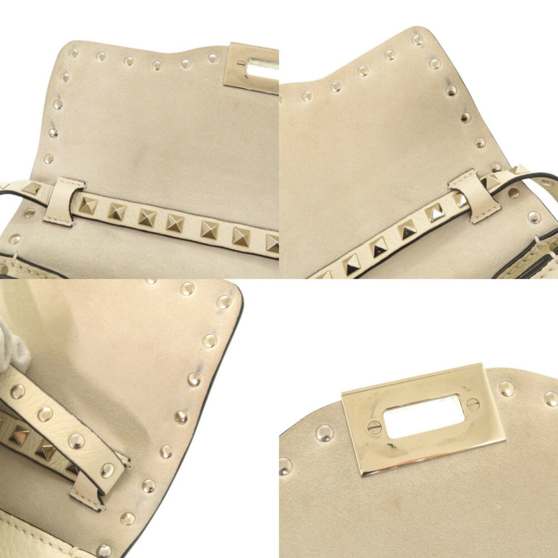Valentino Garavani Rockstud, Beige, Leather, shoulder
