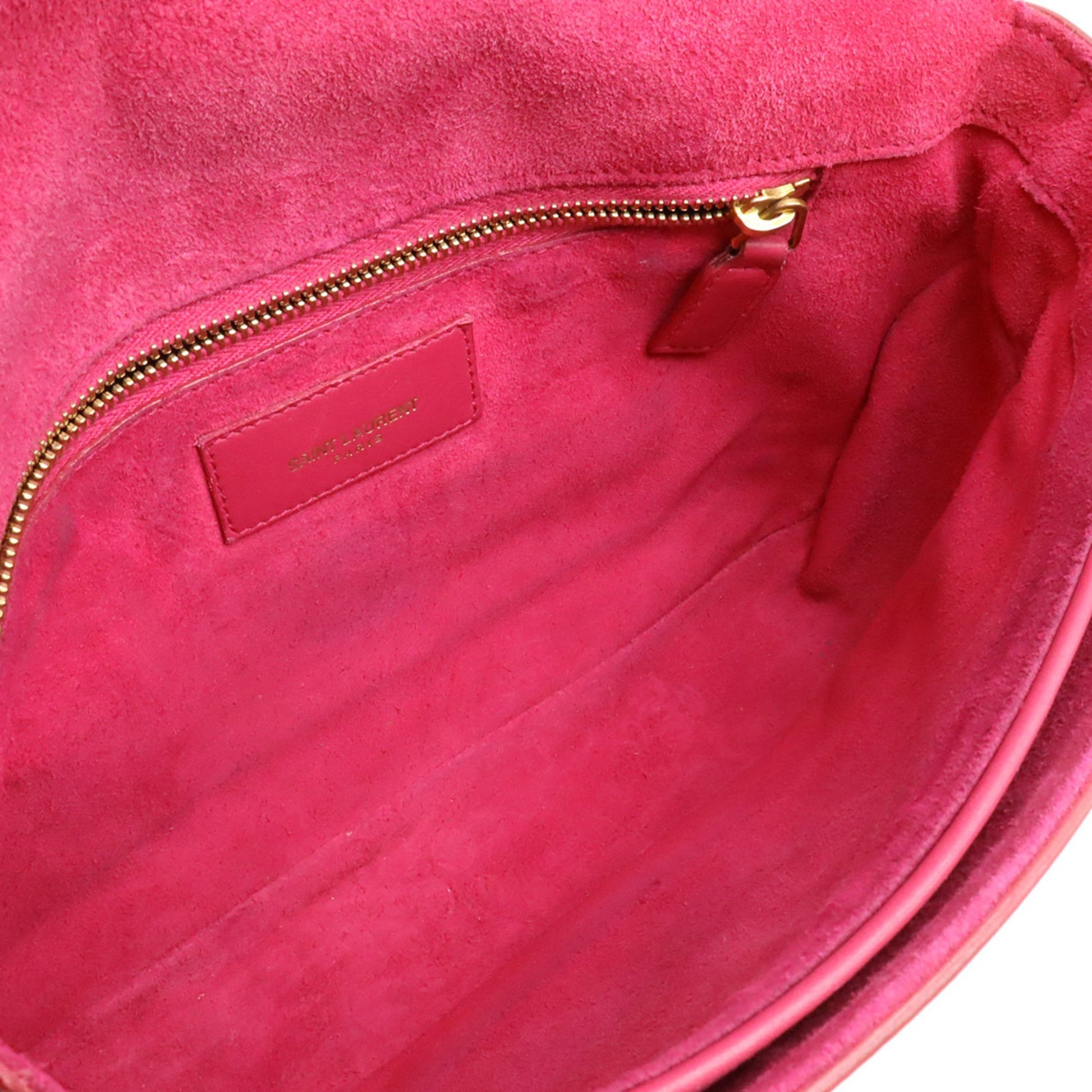 Saint Laurent Y line, Pink, Leather, shoulder