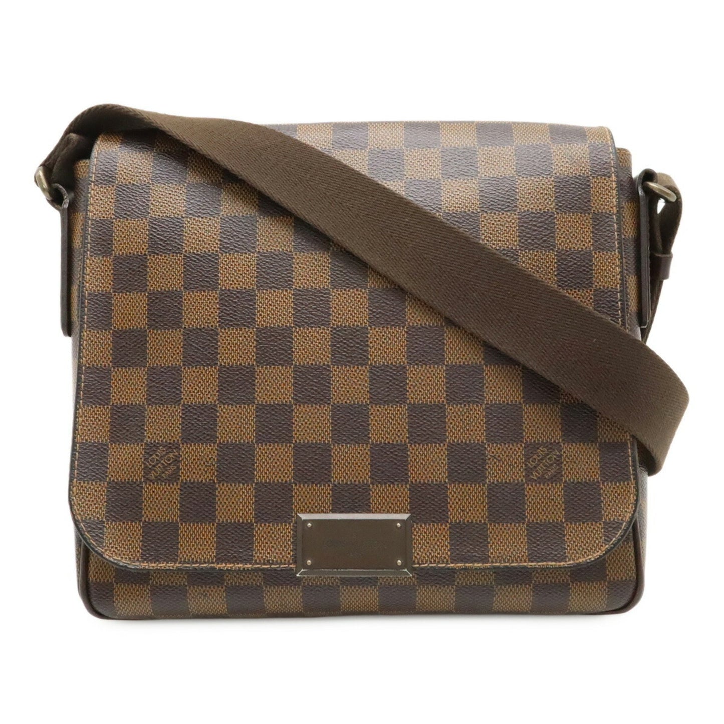 Louis Vuitton District, Brown, Canvas, shoulder