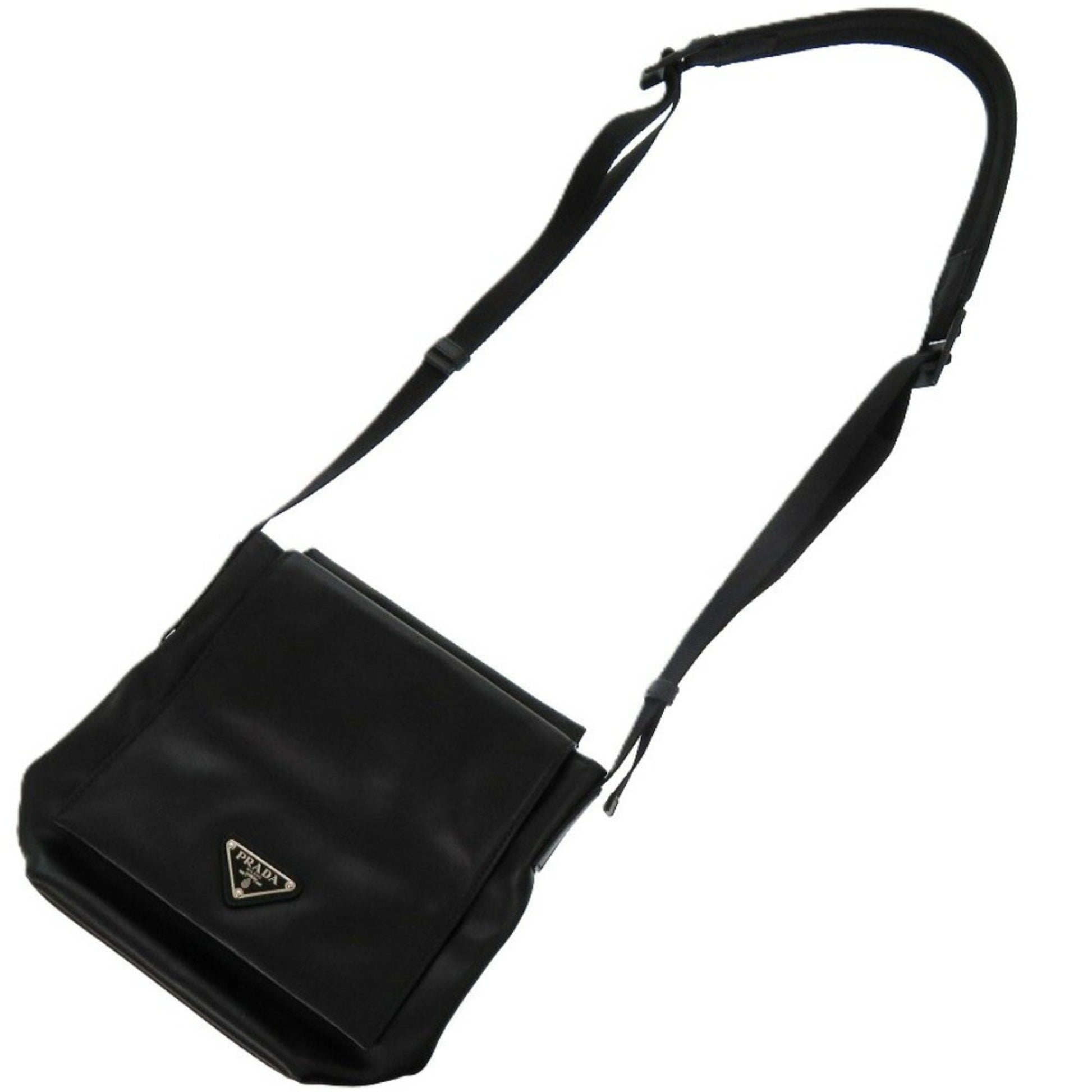 Prada, Black, Leather, shoulder