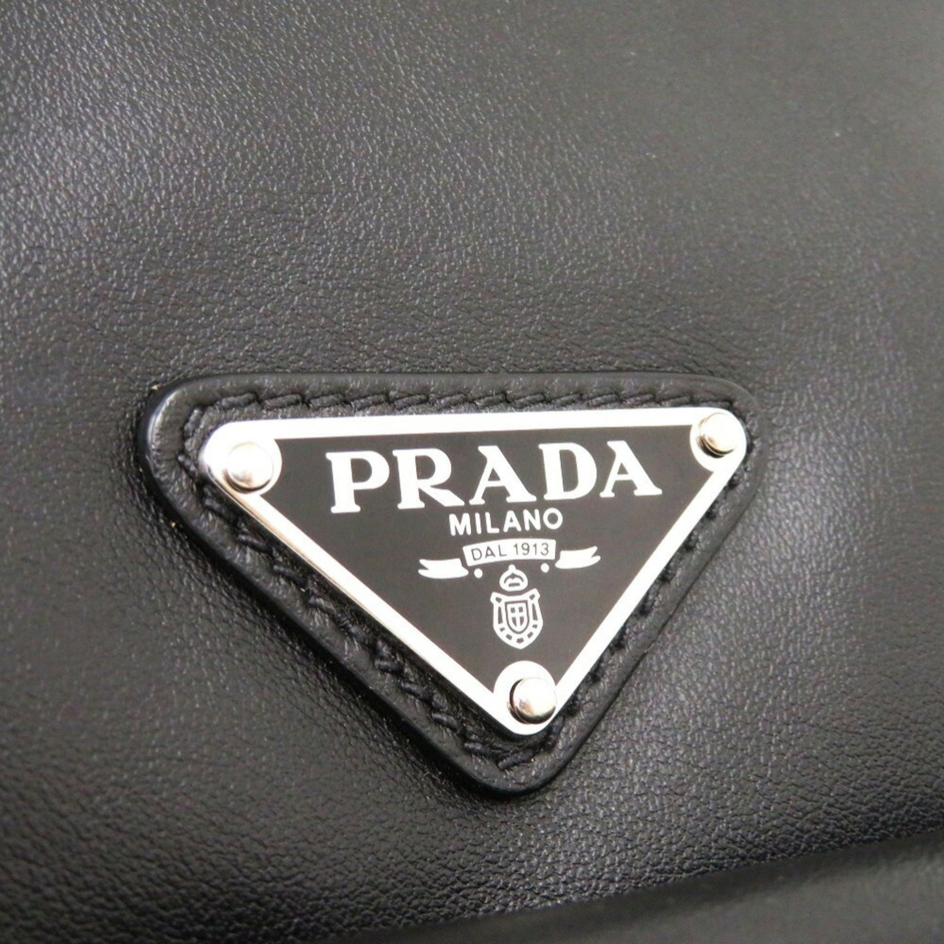 Prada, Black, Leather, shoulder