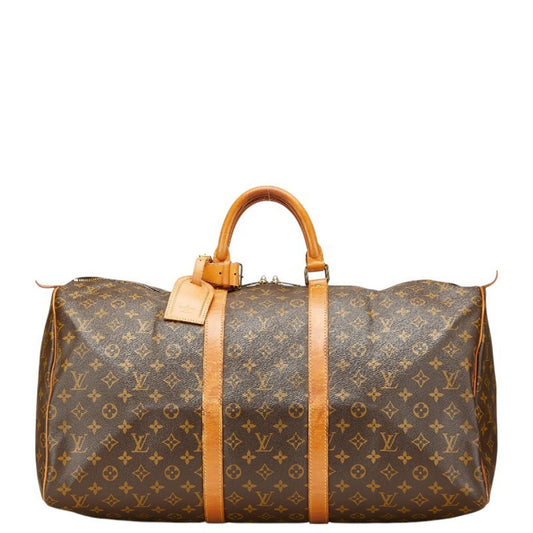 Louis Vuitton Keepall 55, Brown, Canvas, travel