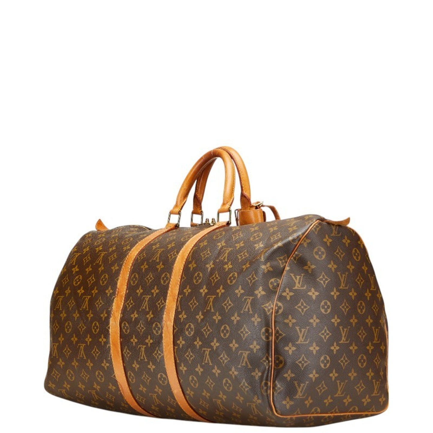 Louis Vuitton Keepall 55, Brown, Canvas, travel