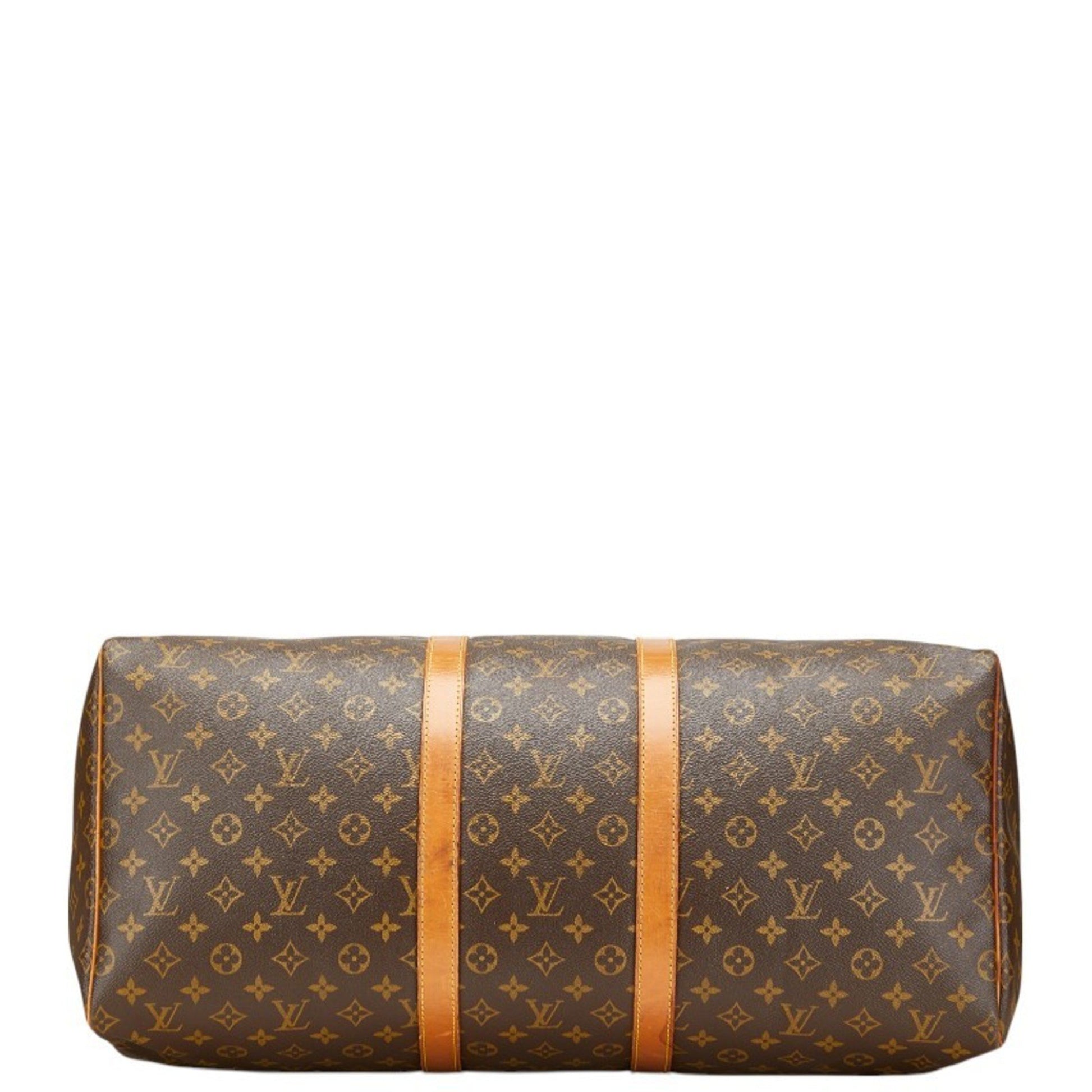 Louis Vuitton Keepall 55, Brown, Canvas, travel