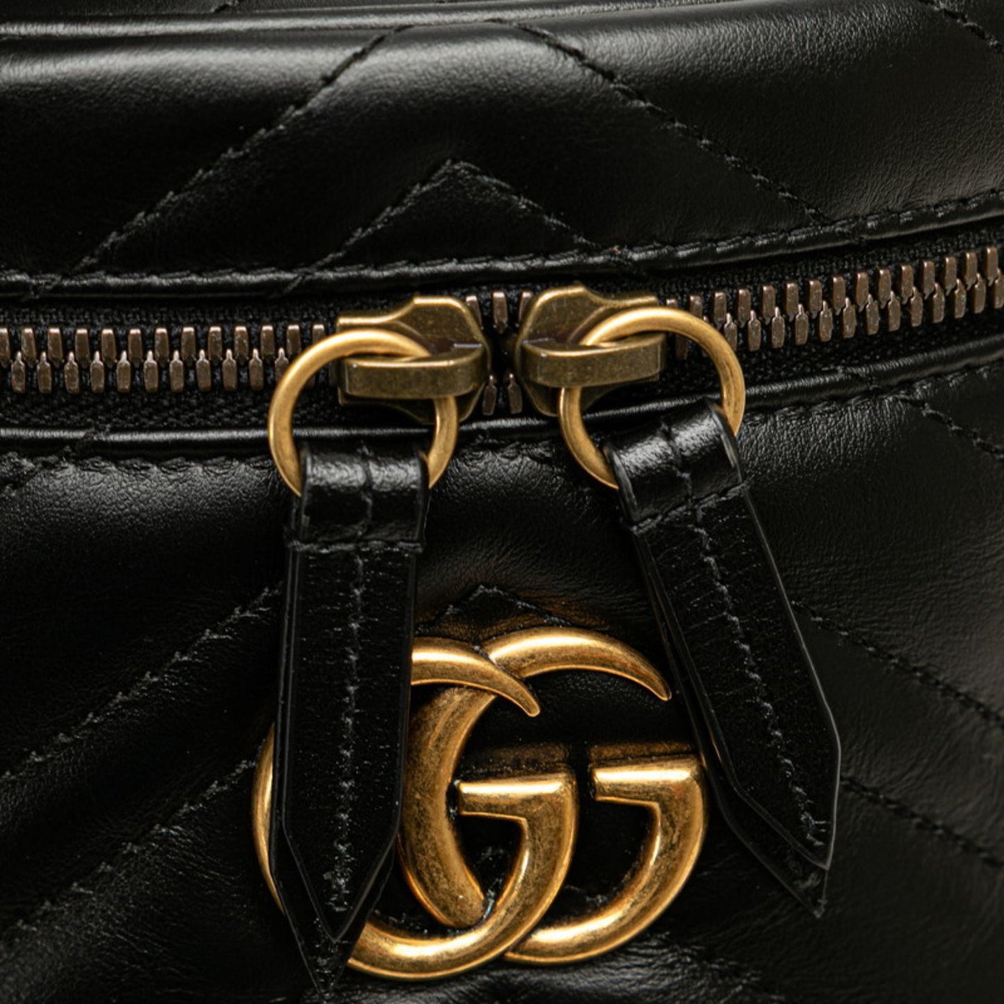Gucci Marmont, Black, Leather, handbag