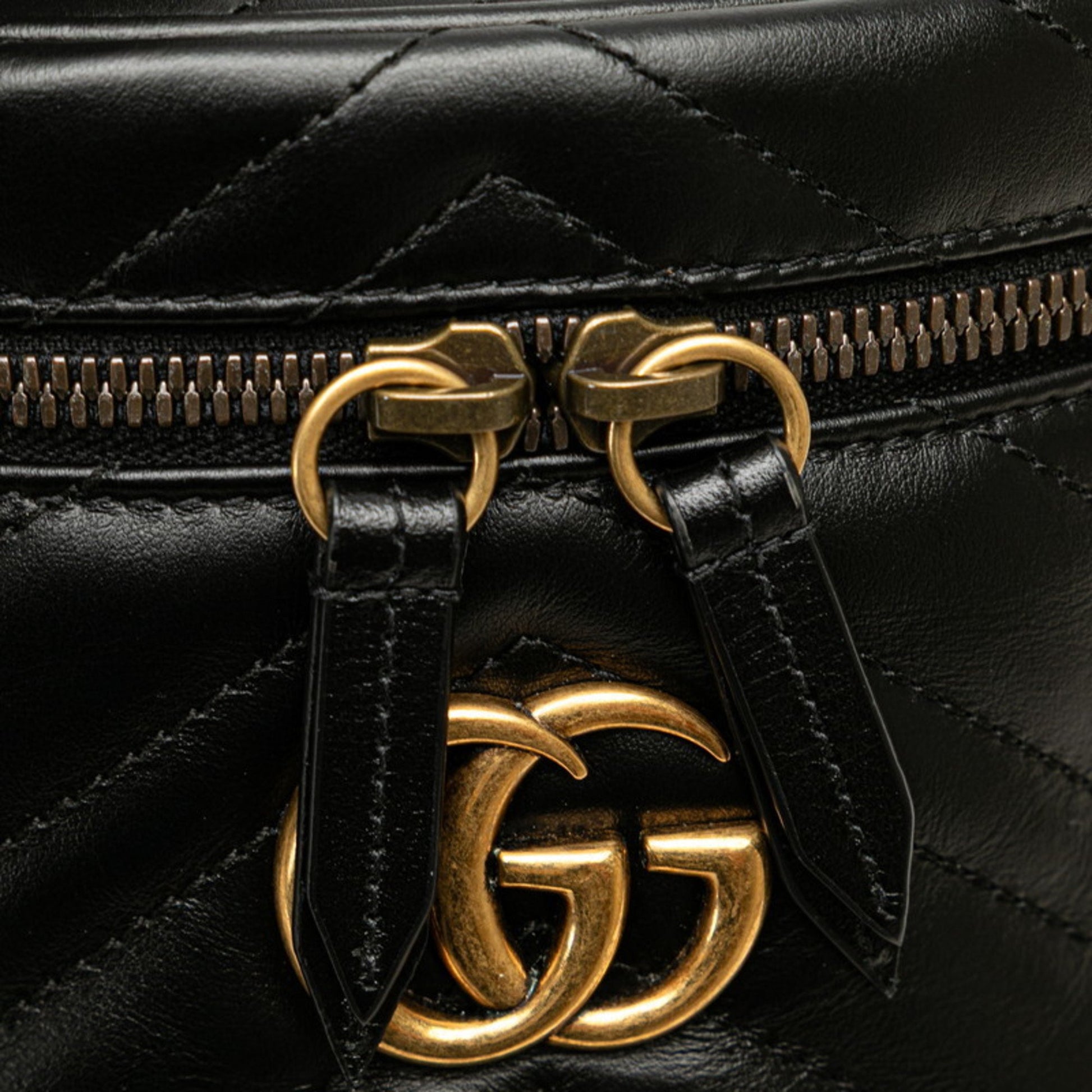Gucci Marmont, Black, Leather, handbag