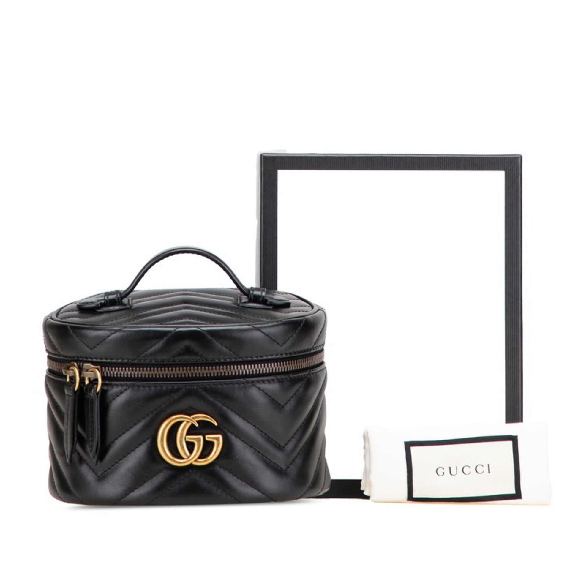 Gucci Marmont, Black, Leather, handbag