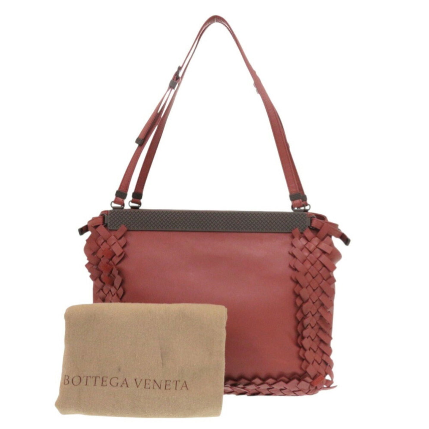 Bottega Veneta Intrecciato, Burgundy, Leather, shoulder