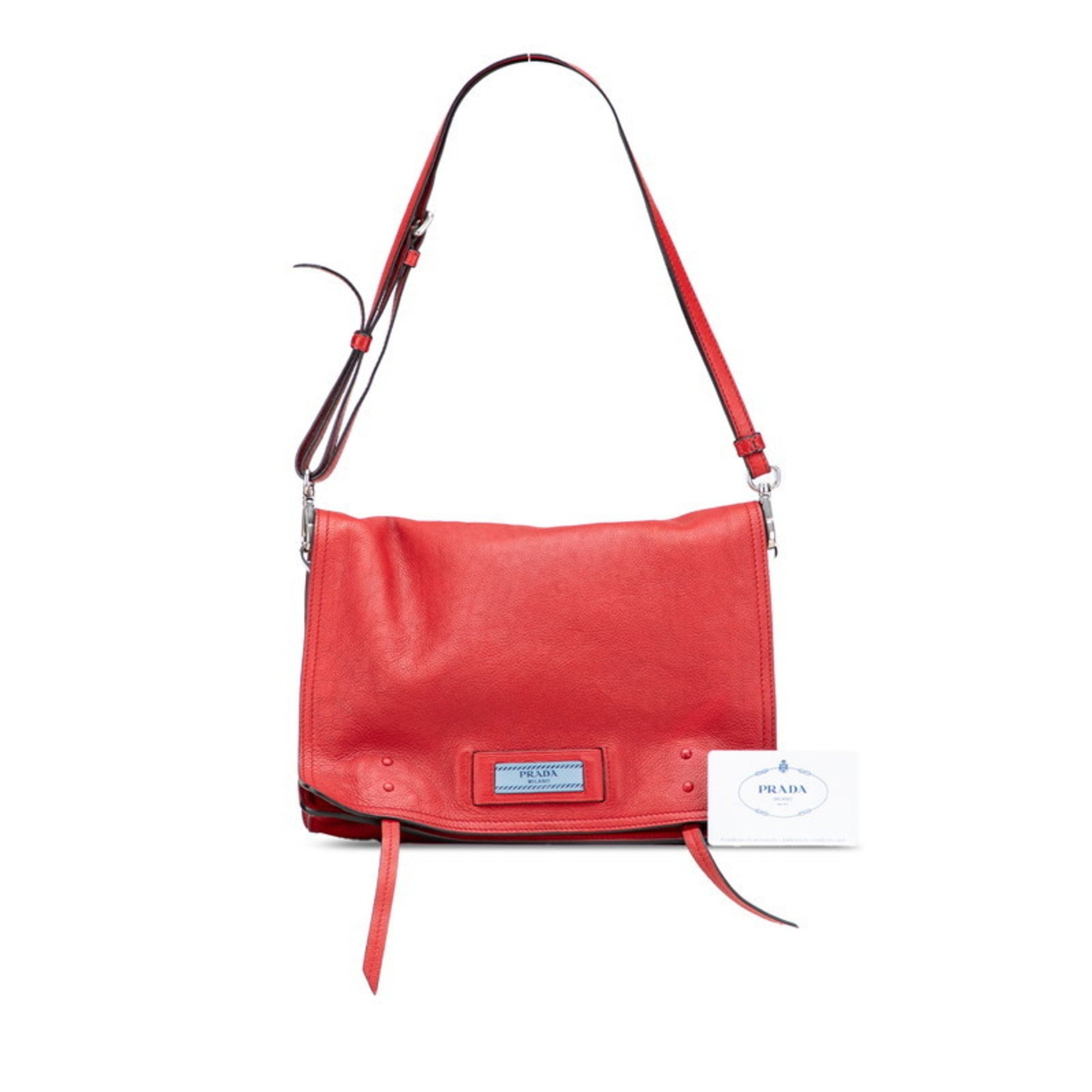 Prada Etiquette, Red, Leather, shoulder