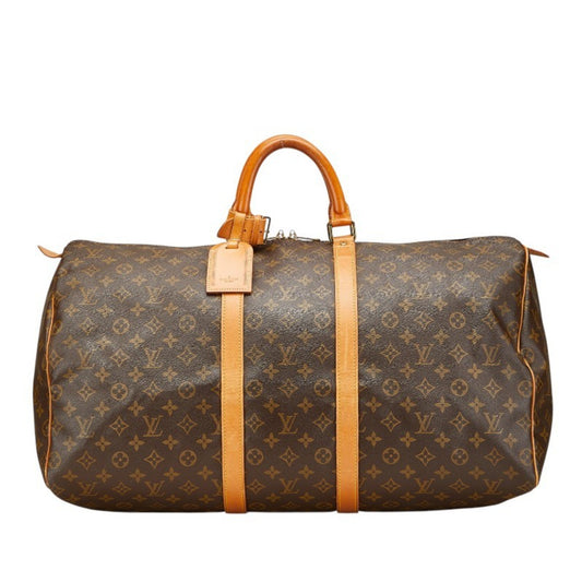 Louis Vuitton Keepall 55, Brown, Canvas, travel