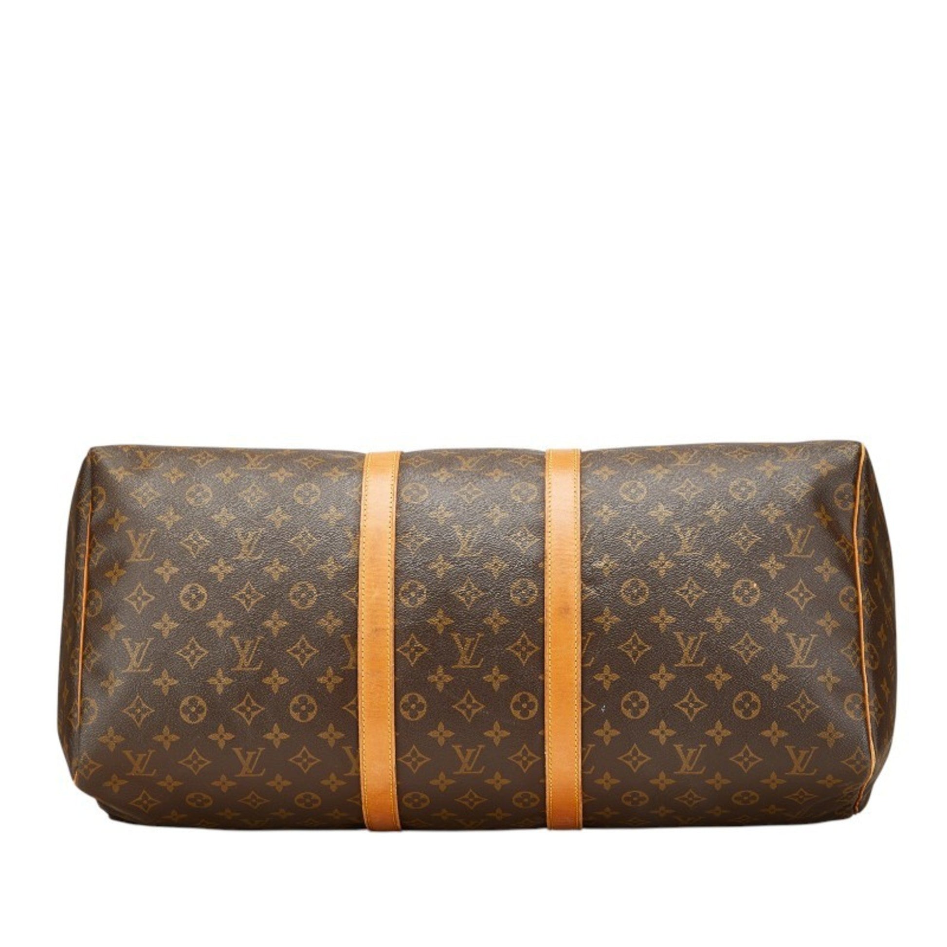 Louis Vuitton Keepall 55, Brown, Canvas, travel