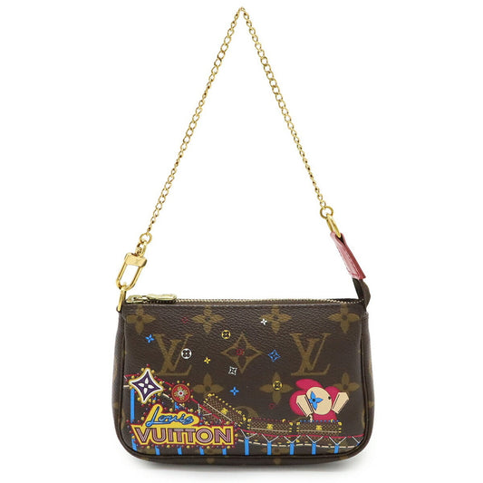 Louis Vuitton Mini Pochette Accessoires, Brown, Canvas, clutch