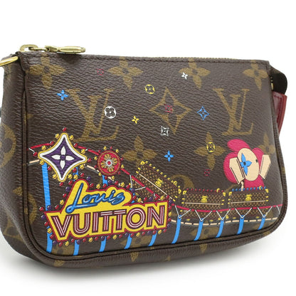 Louis Vuitton Mini Pochette Accessoires, Brown, Canvas, clutch