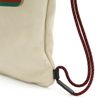 Gucci Drawstring, IVORY, Leather, backpack
