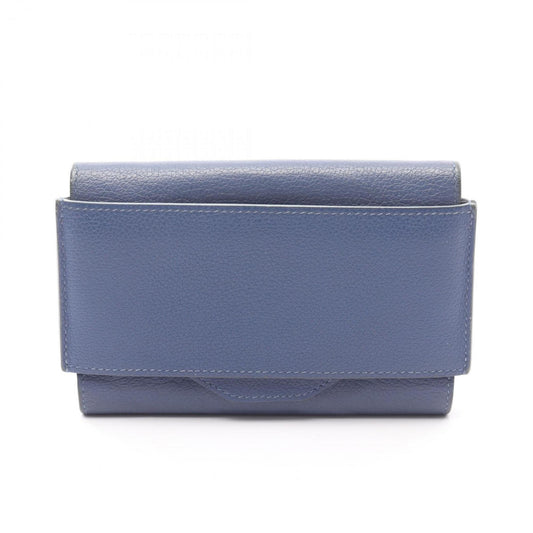 Hermès Passant, Blue, Leather, wallet