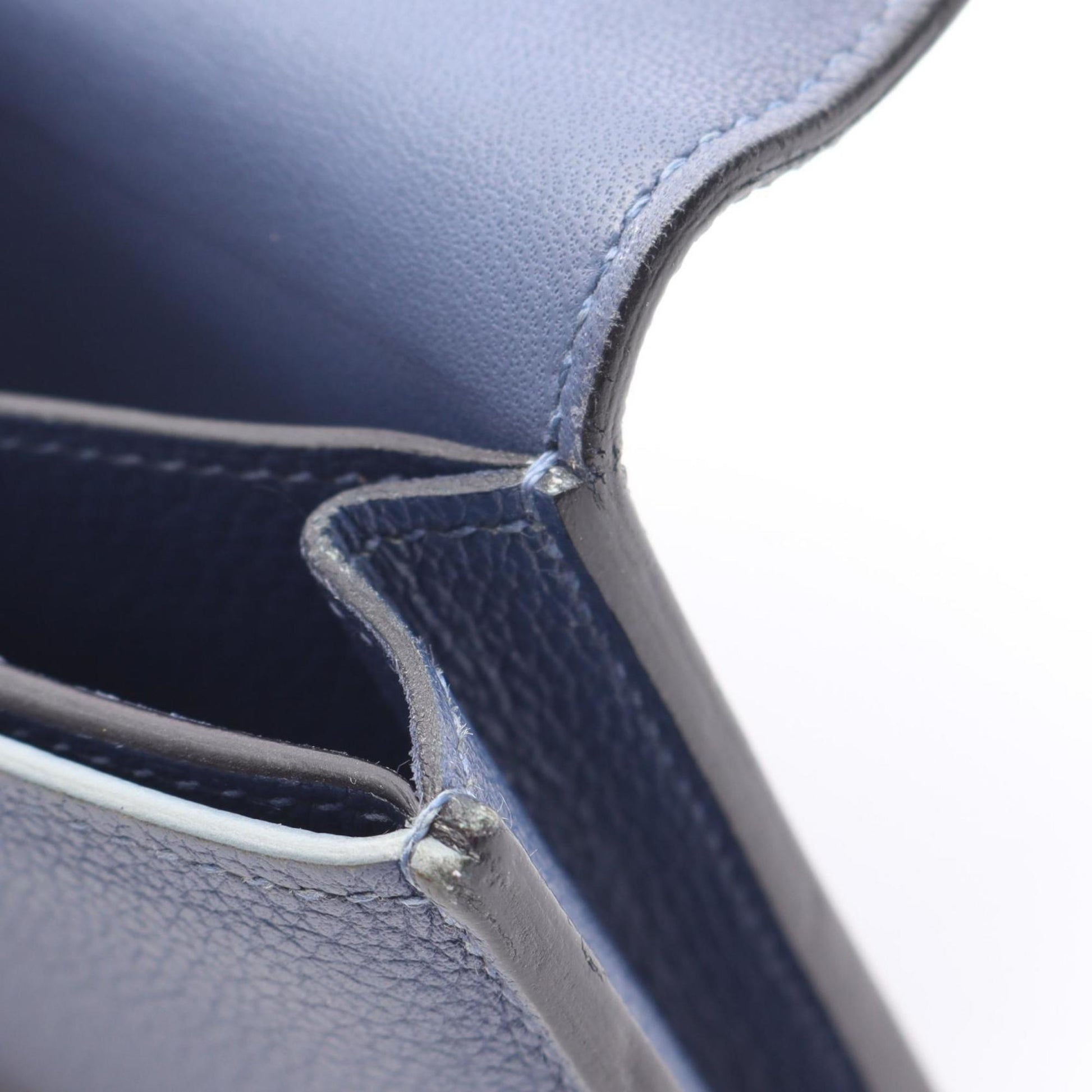 Hermès Passant, Blue, Leather, wallet