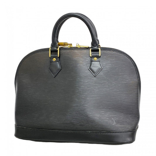Louis Vuitton Alma, Black, Leather, handbag