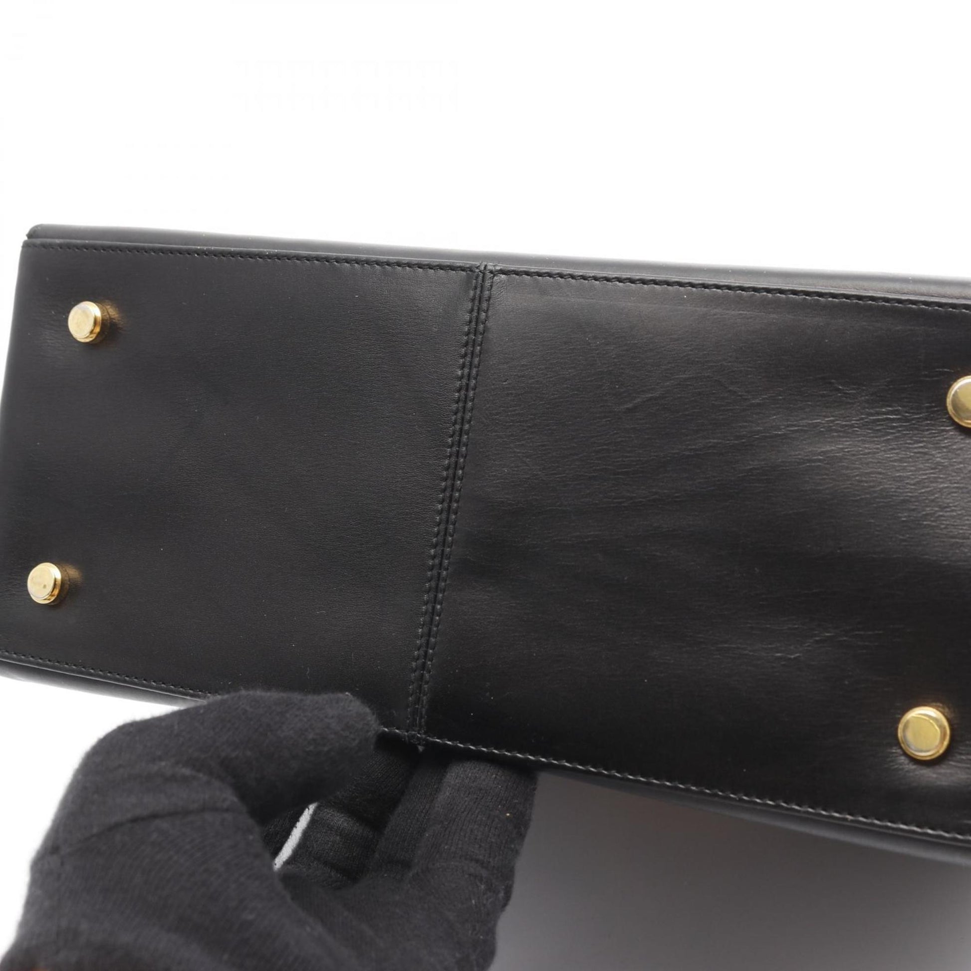 Salvatore Ferragamo Gancini, Black, Leather, handbag