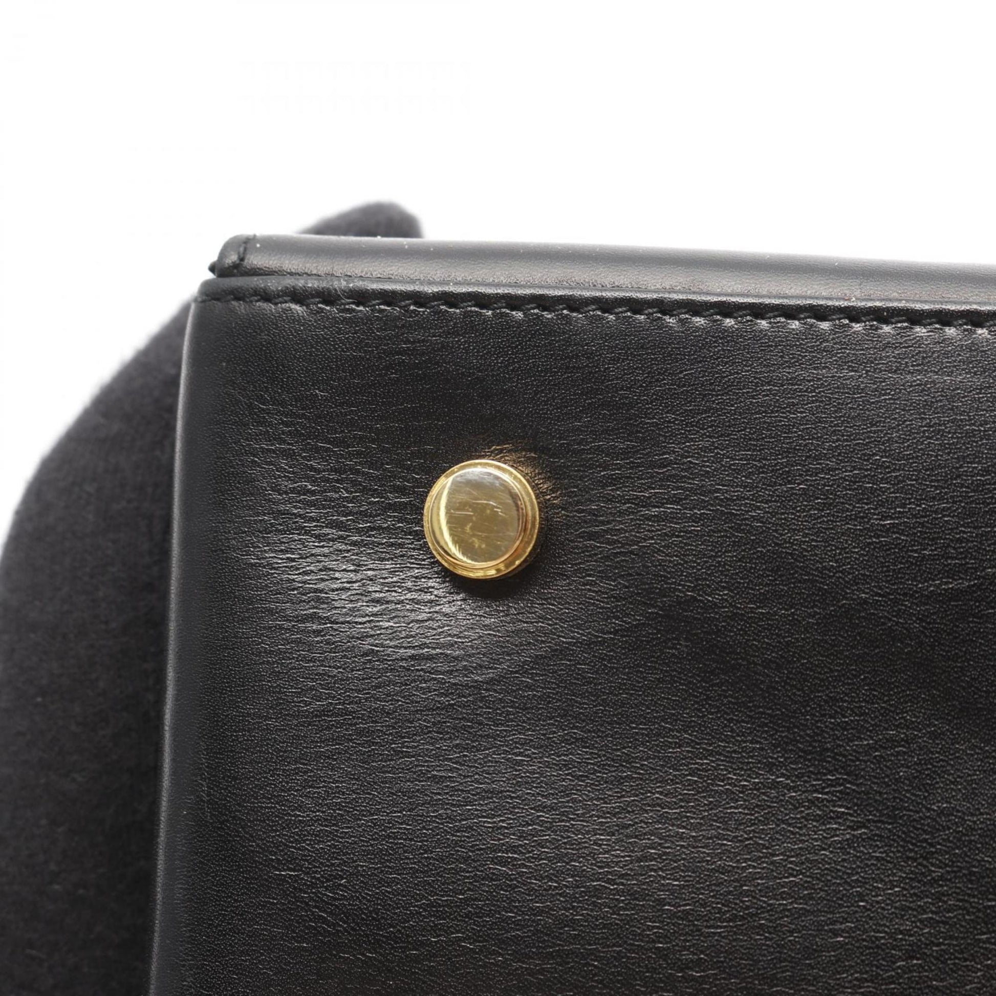 Salvatore Ferragamo Gancini, Black, Leather, handbag
