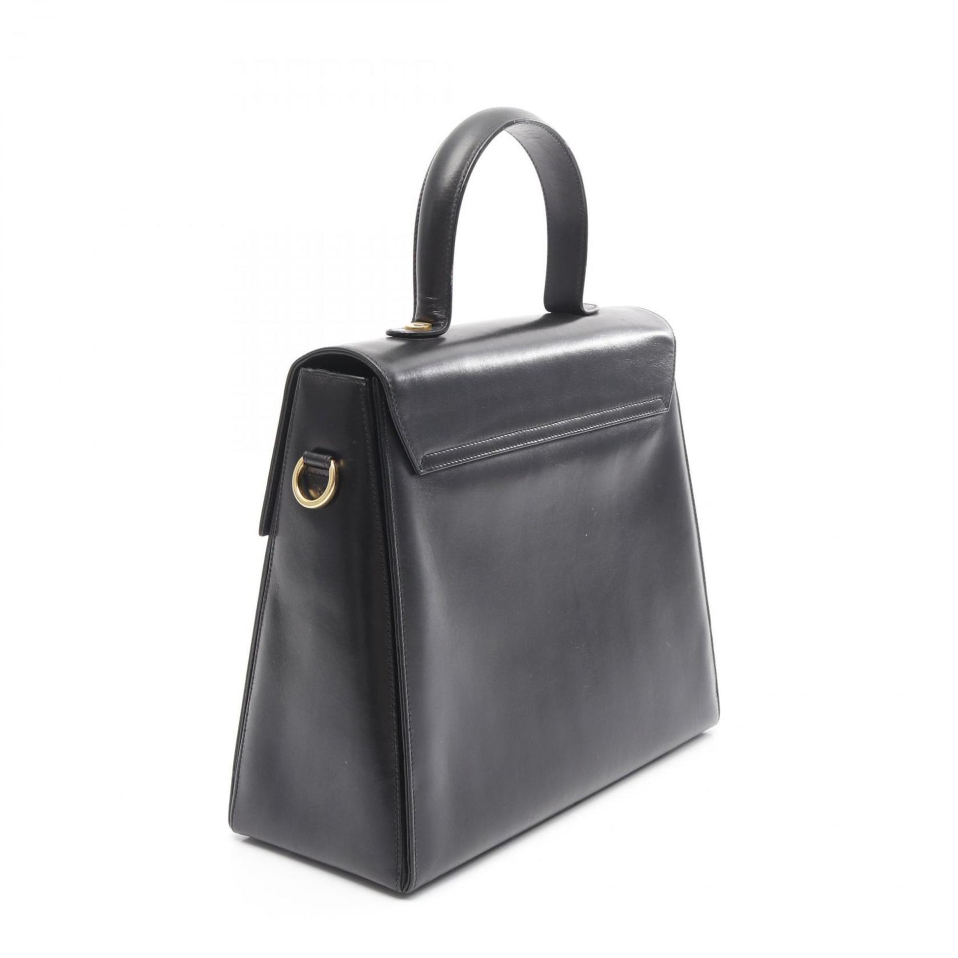 Salvatore Ferragamo Gancini, Black, Leather, handbag