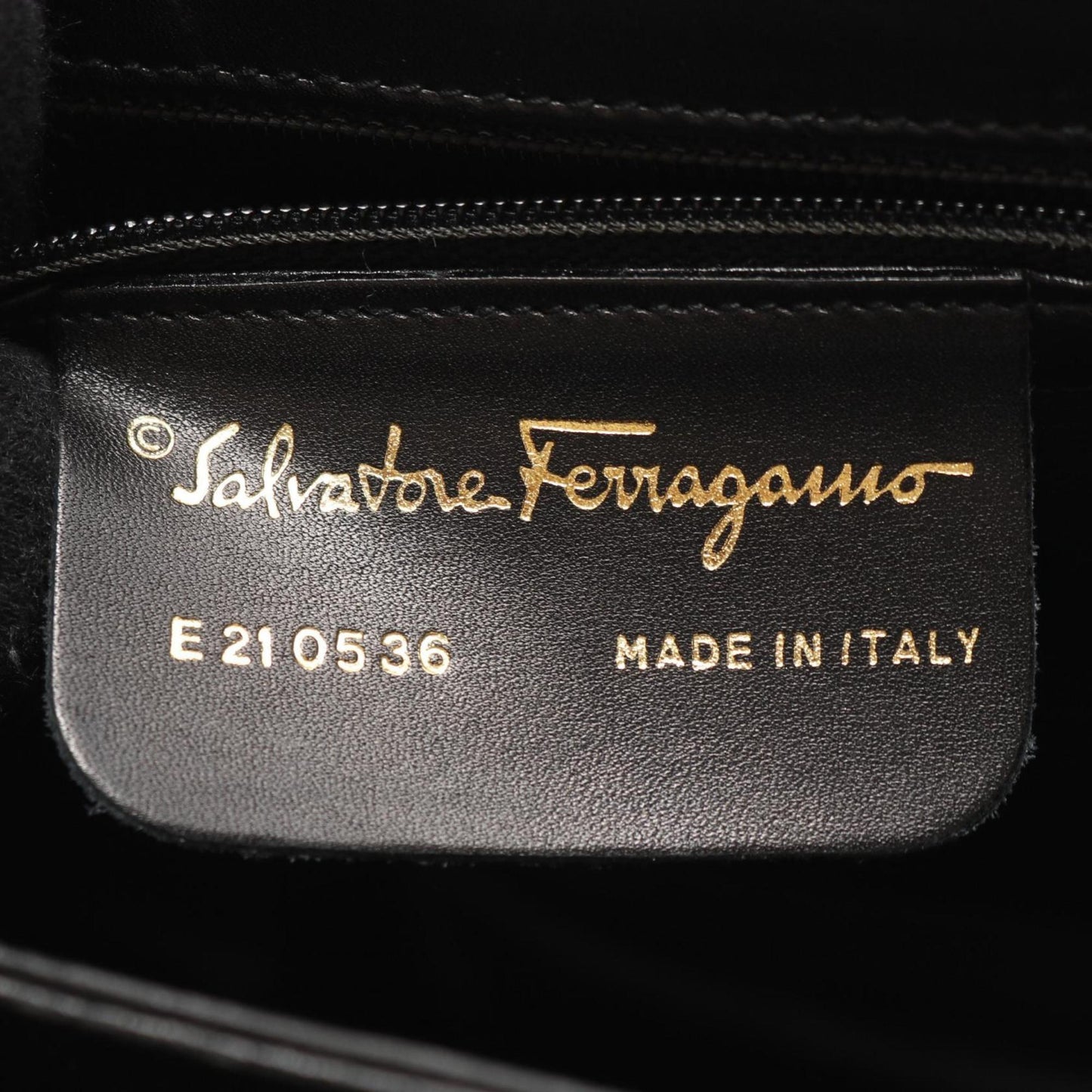 Salvatore Ferragamo Gancini, Black, Leather, handbag