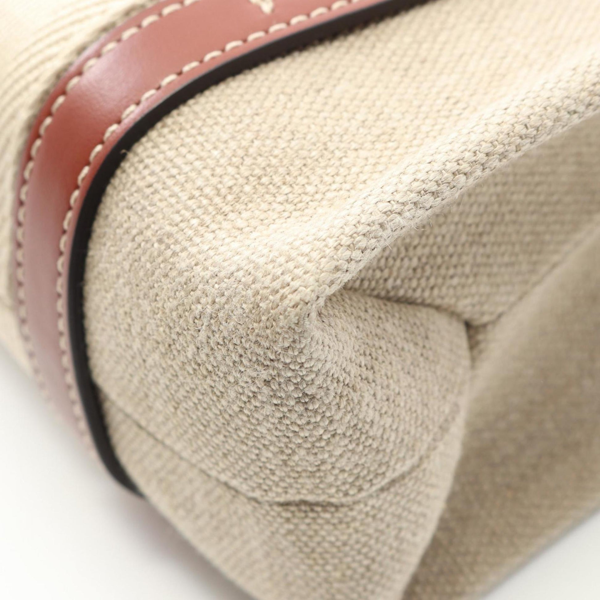 Chloé Woody, Beige, Canvas, handbag
