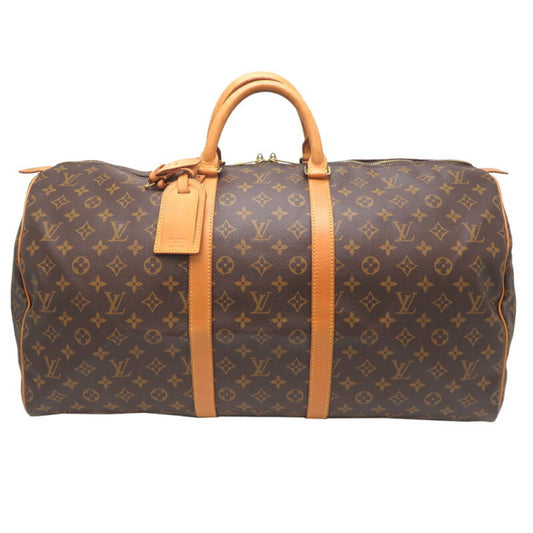 Louis Vuitton Keepall 55, Brown, Canvas, travel