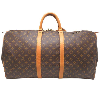 Louis Vuitton Keepall 55, Brown, Canvas, travel