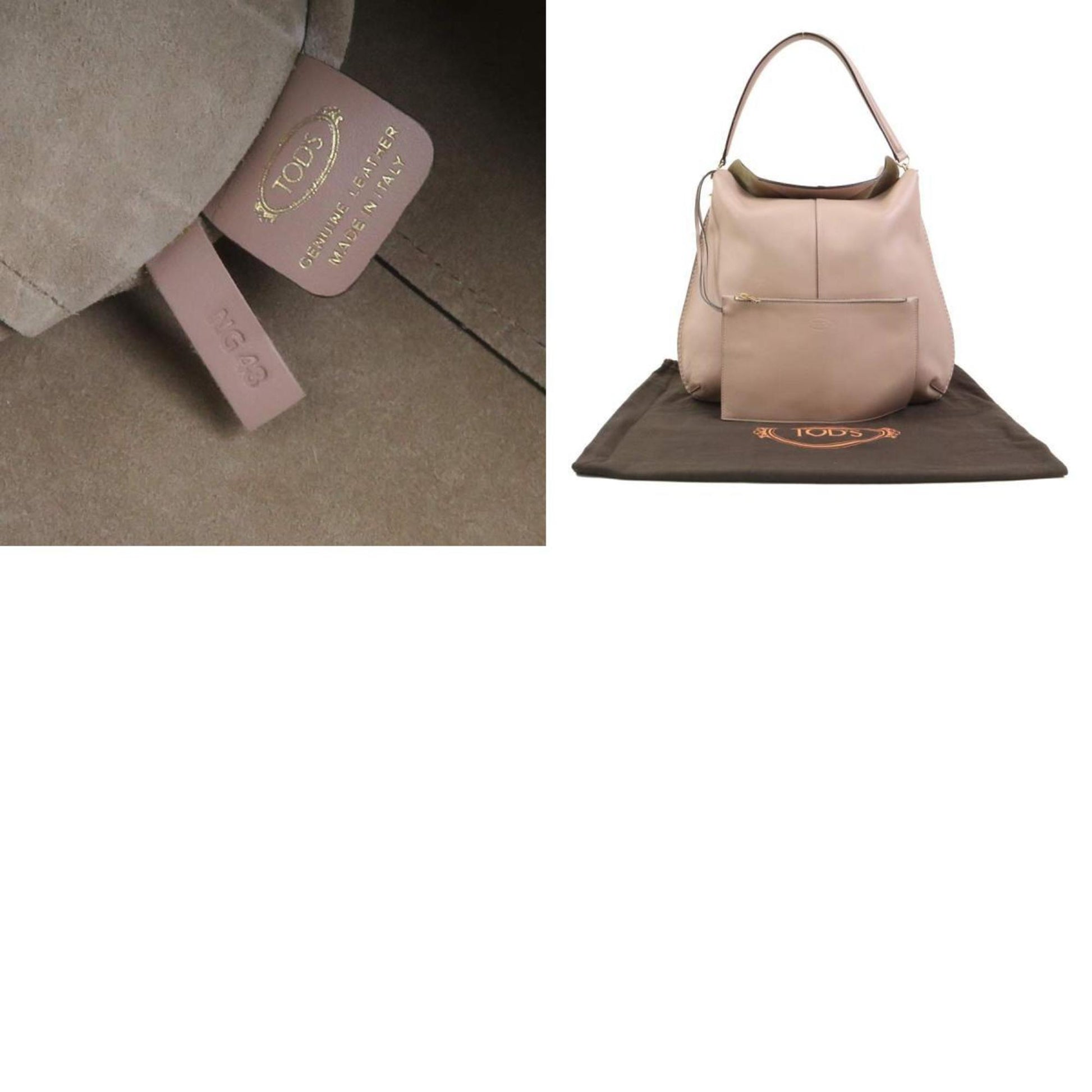 TOD'S, Pink, Leather, handbag
