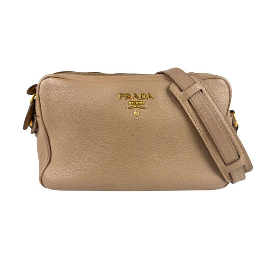 Prada Vitello phenix, Beige, Leather, shoulder
