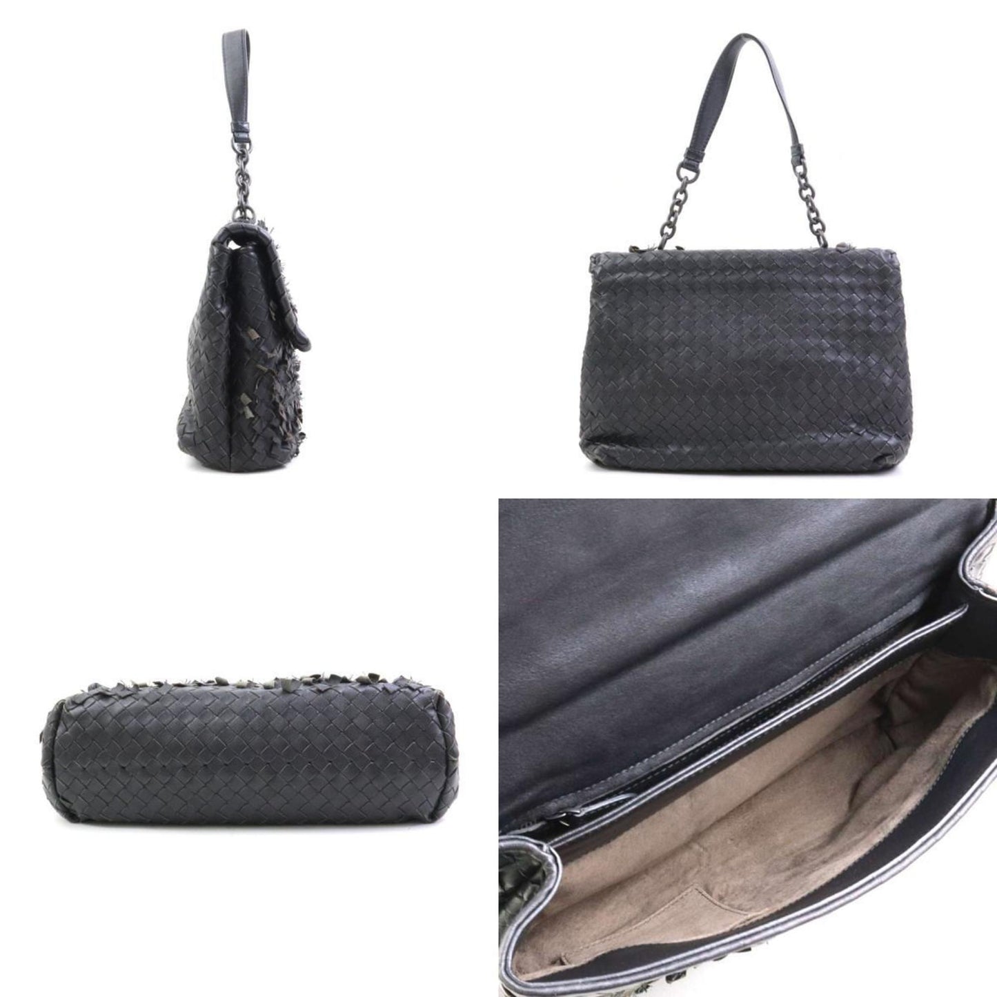 Bottega Veneta Olimpia, Black, Leather, shoulder