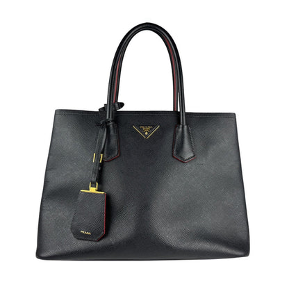 Prada Saffiano, Black, Leather, shoulder
