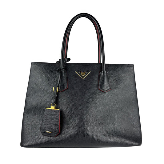 Prada Saffiano, Black, Leather, shoulder