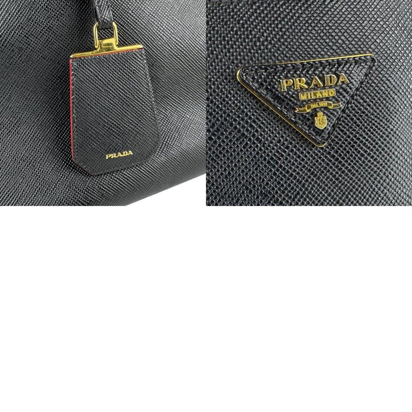 Prada Saffiano, Black, Leather, shoulder