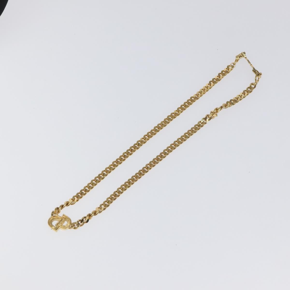 Christian Dior CD Pendant Metal and Crystals, Gold, Metal, Necklace
