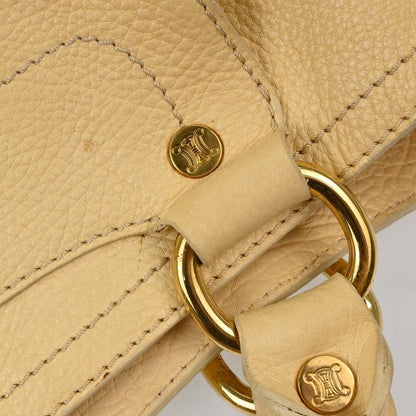 Celine Boogie Calfskin, Yellow, Leather, Handbag