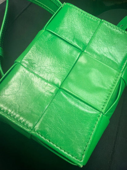 Bottega Veneta Cassette Maxi Intrecciato Leather, Green, Leather, Crossbody Bag