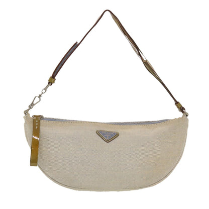 Prada, Beige, Canvas, clutch