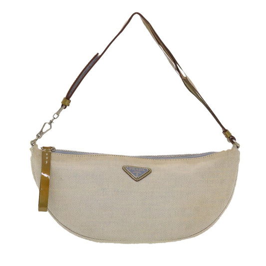 Prada, Beige, Canvas, clutch