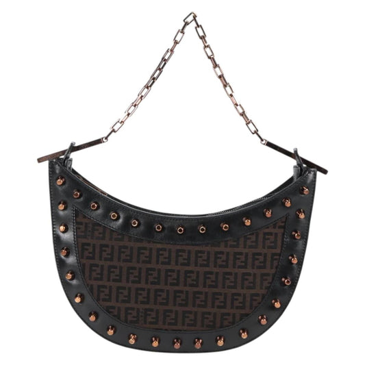 Fendi, Black, Canvas, shoulder