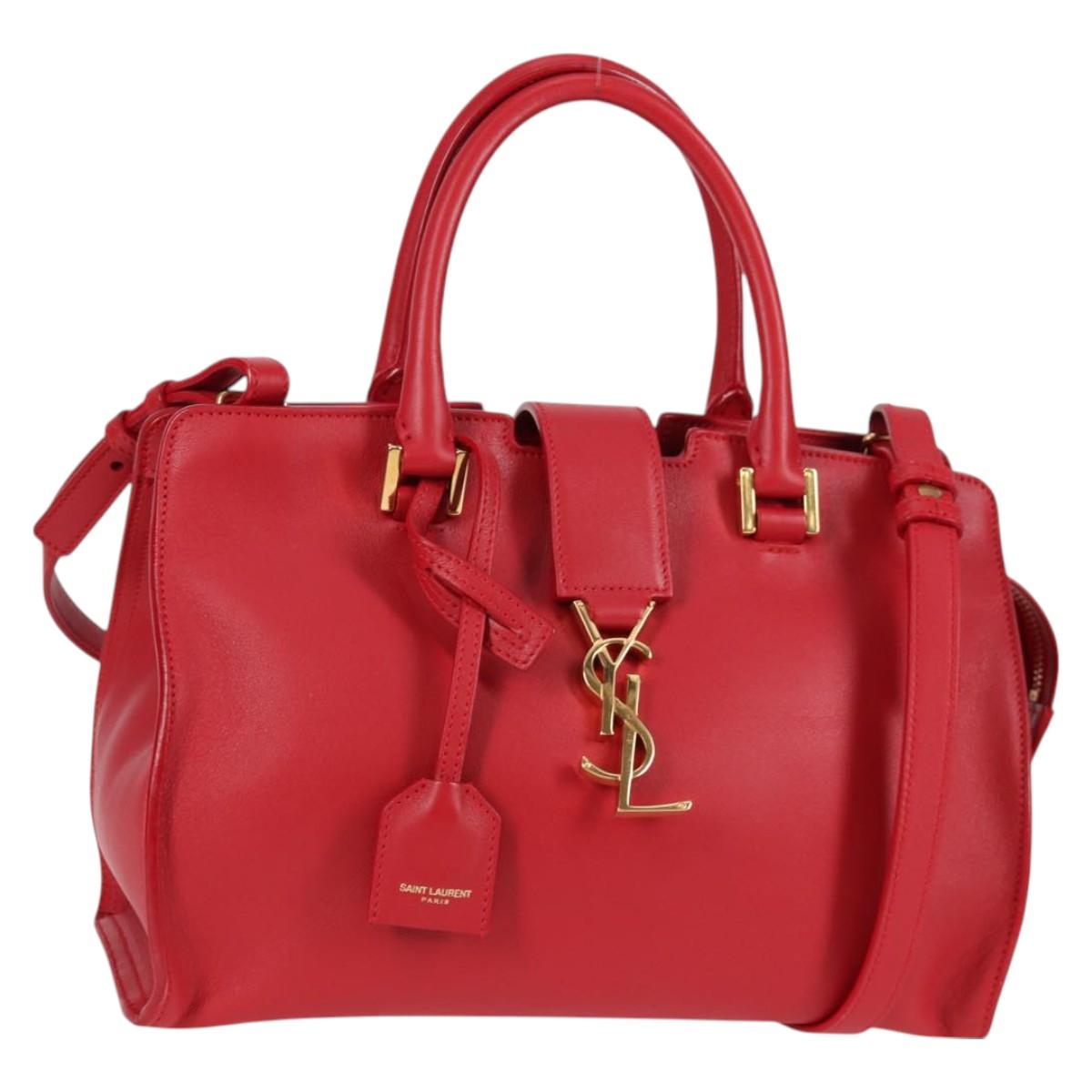 Saint Laurent Chyc, Red, Leather, handbag
